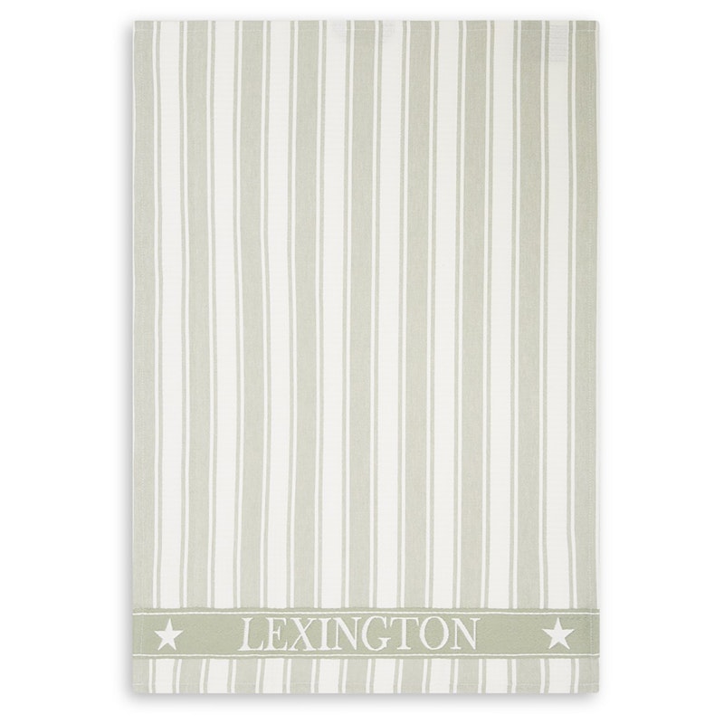 Icons Cotton Twill Waffle Striped Keukenhanddoek, Saliegroen / Wit