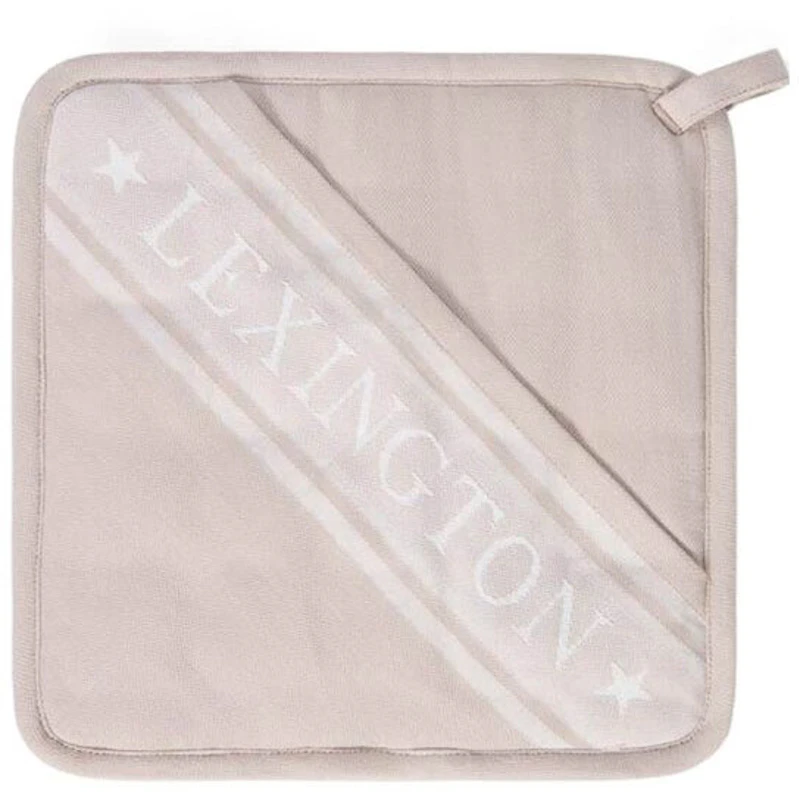 Icons Organic Cotton Jacquard Star Pannenlap, Wit / Beige