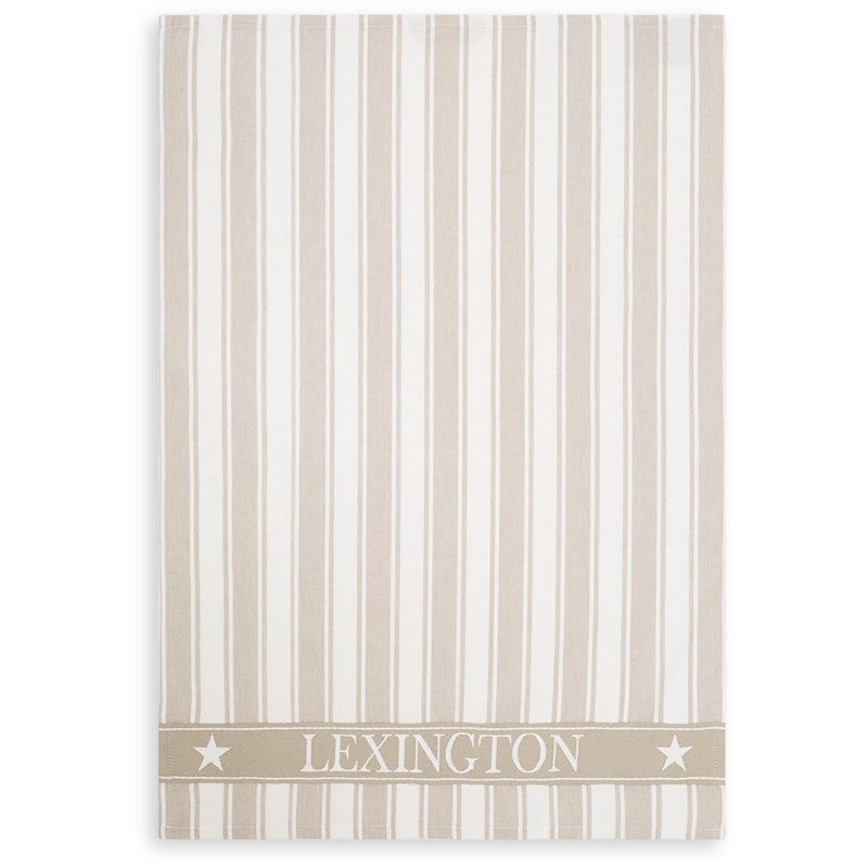 Icons Twill Waffle Striped Theedoek, Beige