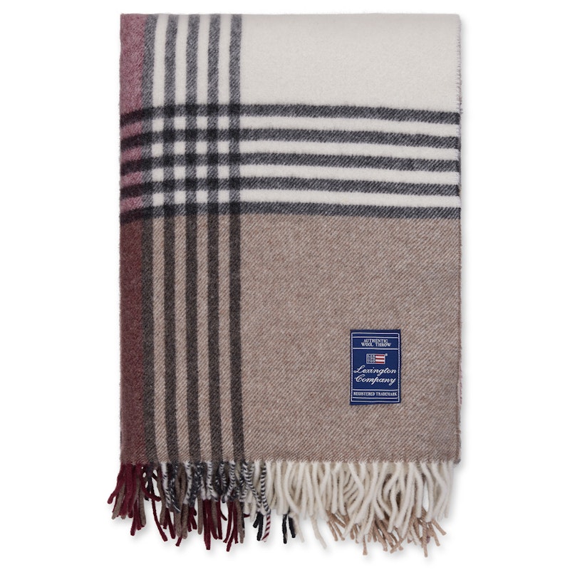 Plaid 130x170 cm, Steen/Burgundy