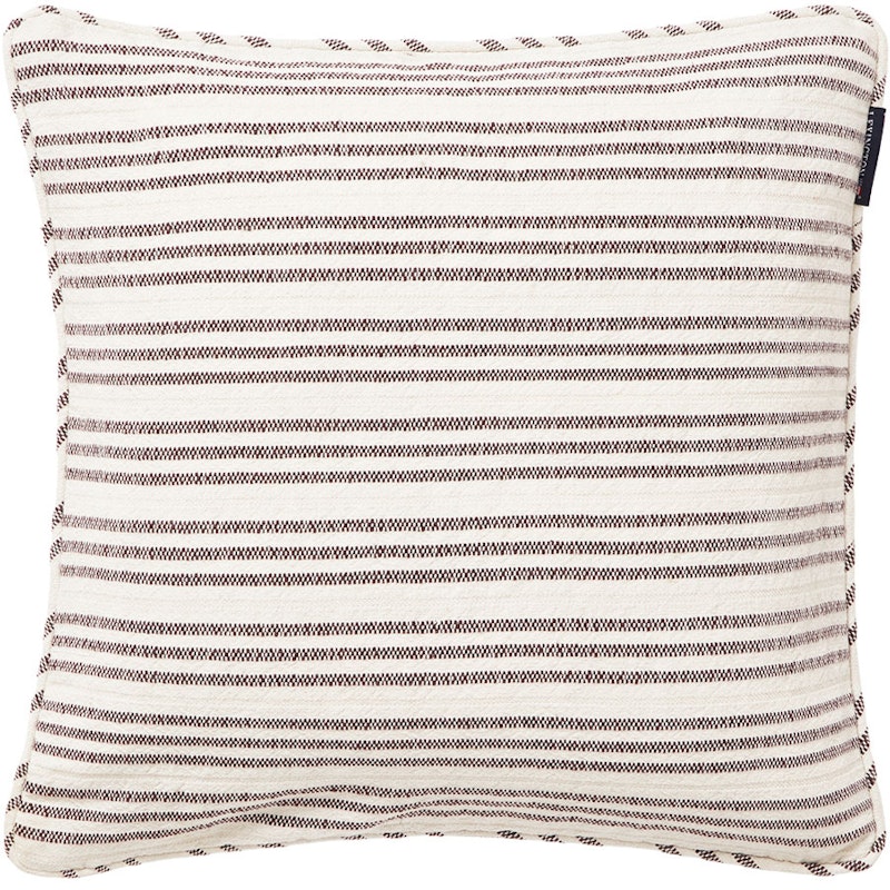 Stripe Structured Linen/Cotton Kussenhoes 50x50 cm, Wit/Grijs