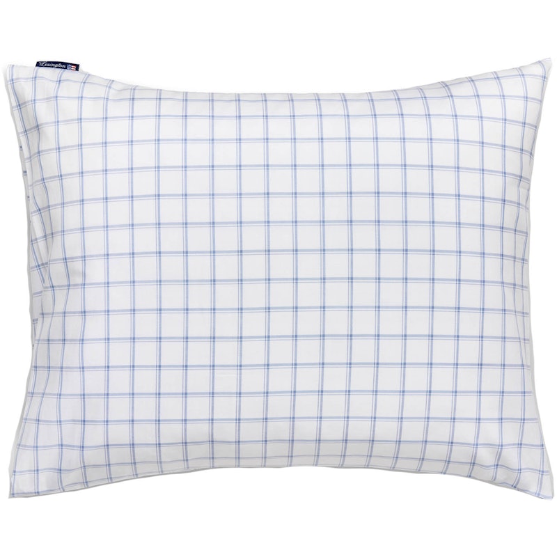 Check Lyocell Oxford Kussensloop 50x60 cm, Wit/Blauw