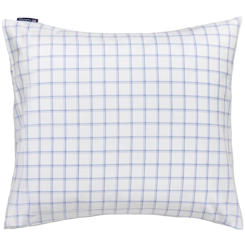 Check Lyocell Oxford Kussensloop 65x65 cm Wit/Blauw