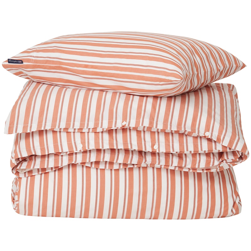 Striped Cotton Poplin Bedset 150x210 + 50x60 cm, Terra