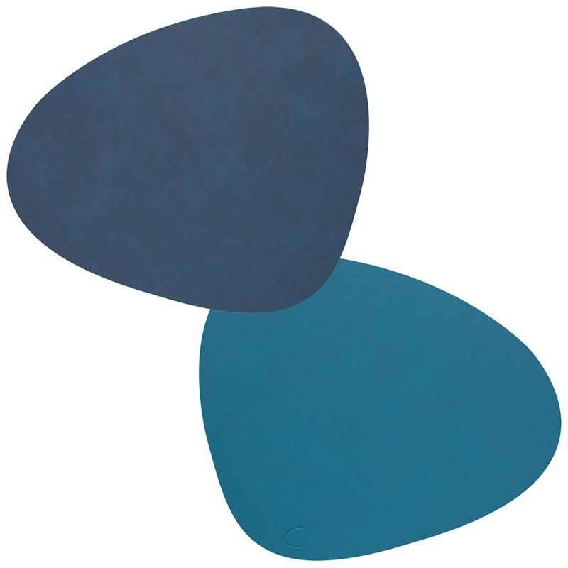 Curve S Table Mat Double 24x28 cm, Petrol/Midnight Blue