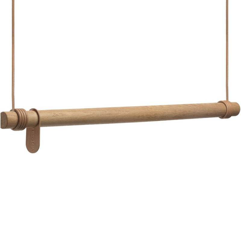 Swing Kledinghanger 80 cm, Eiken/Natuur Leer