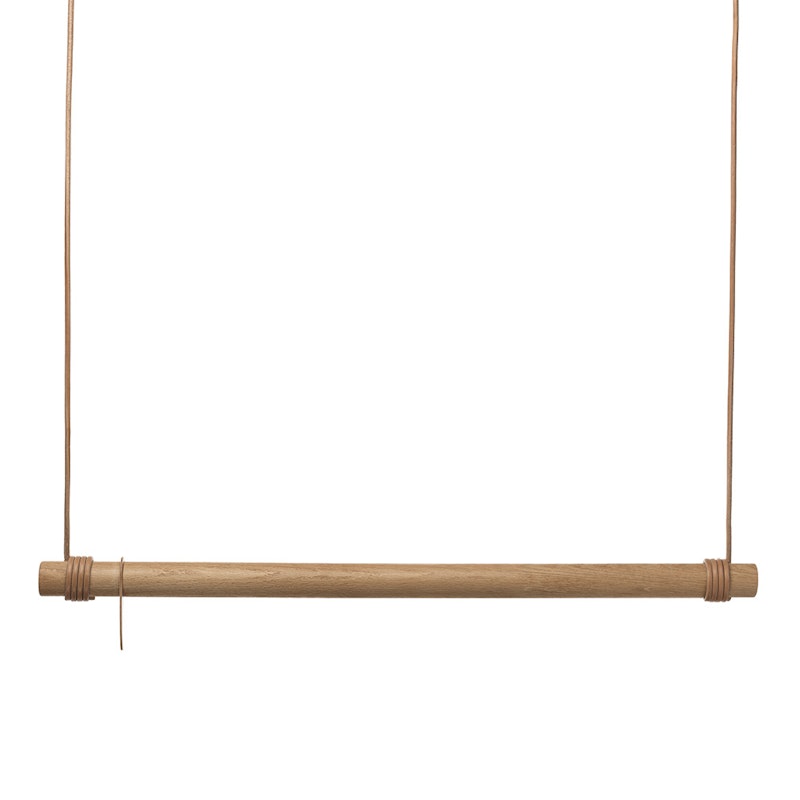 Swing Kledinghanger 80 cm, Eiken/Natuur Leer