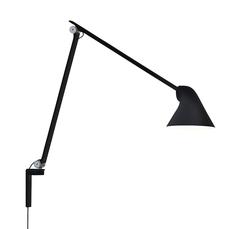 NJP Wandlamp Lange Arm, Zwart