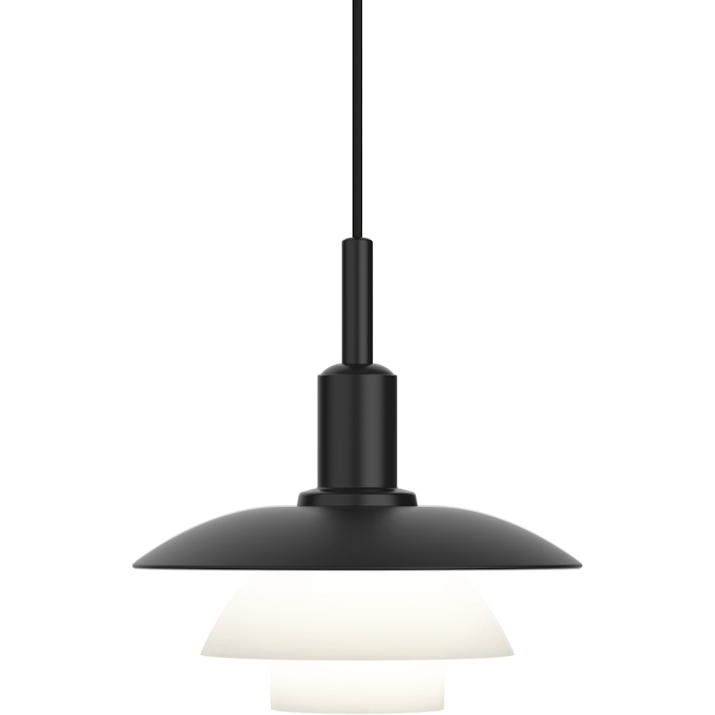 PH 3/3 Hanglamp, Metal Black / Opal Glass