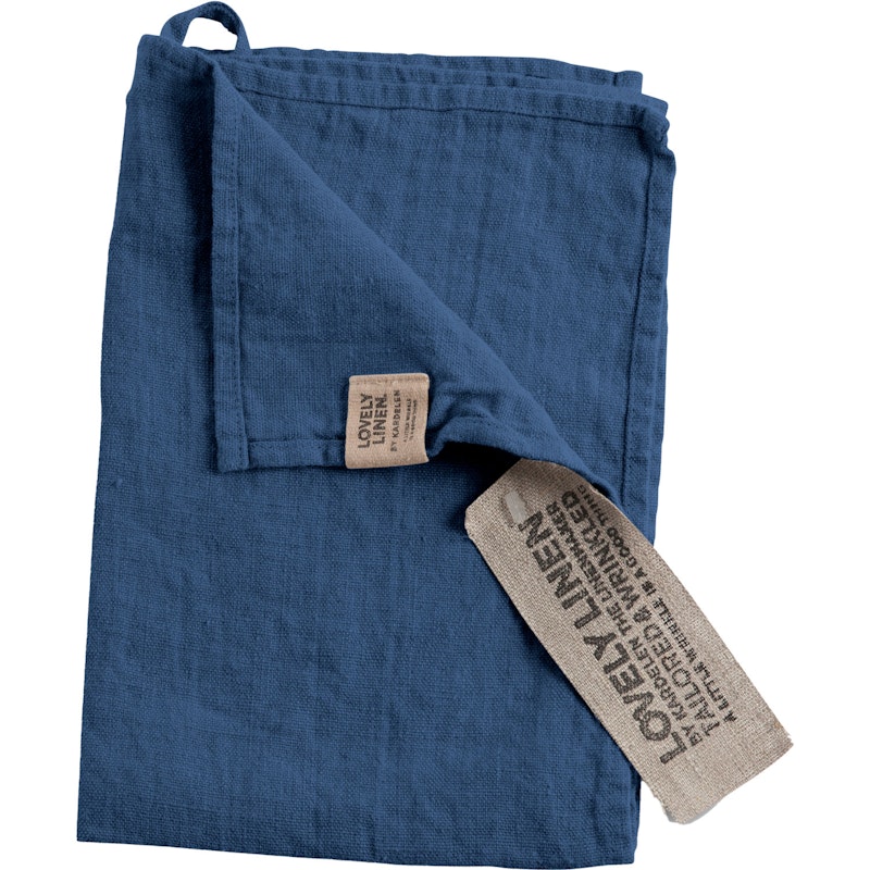 Lovely Gastendoek Linnen 35x50 cm, Denim Blue