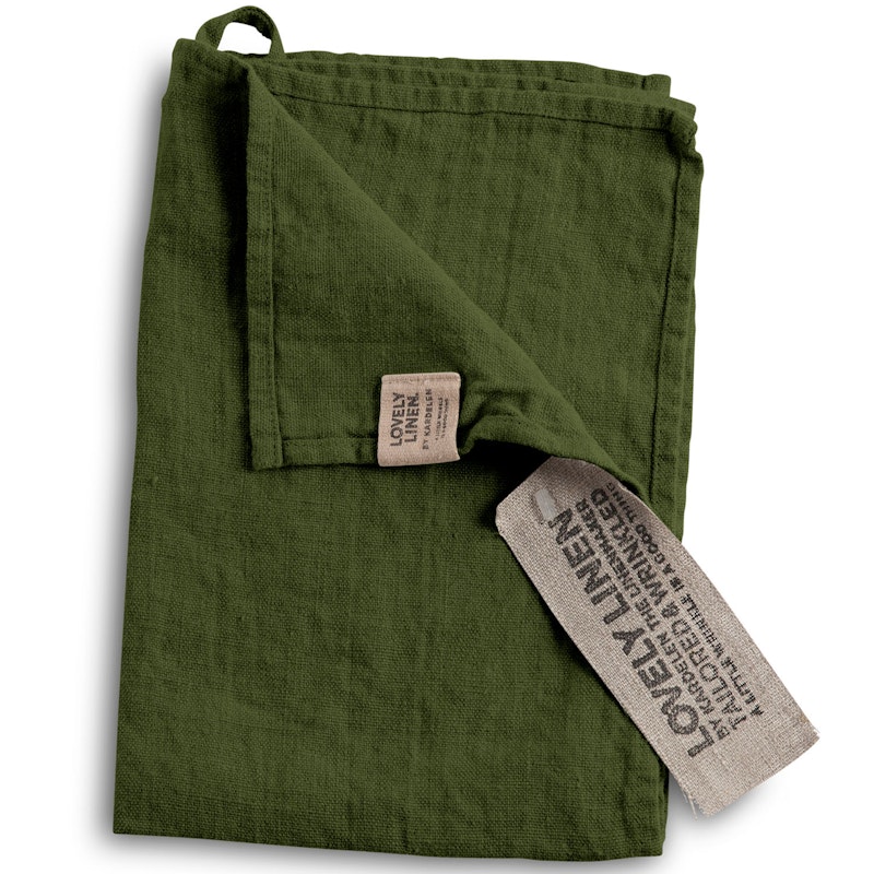 Lovely Gastendoek Linnen 35x50 cm, Jeep Green