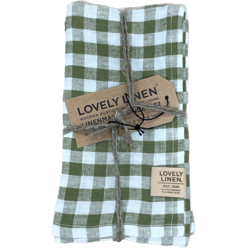 Lovely Servetten Linnen Pak van 4, Square Jeep Green