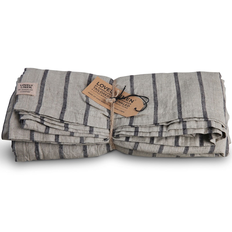 Misty Tafelkleed, Gestreept patroon 145x300 cm, Black Stripe