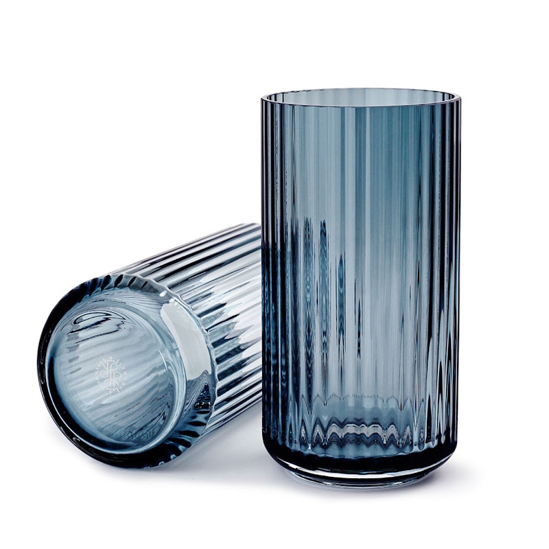 The Lyngby Vase Glass 20cm, Blue