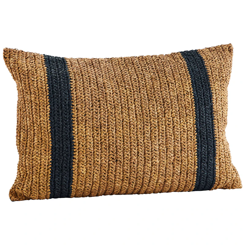 Kussenhoes Raphia 40x60 cm, Naturel/Zwart