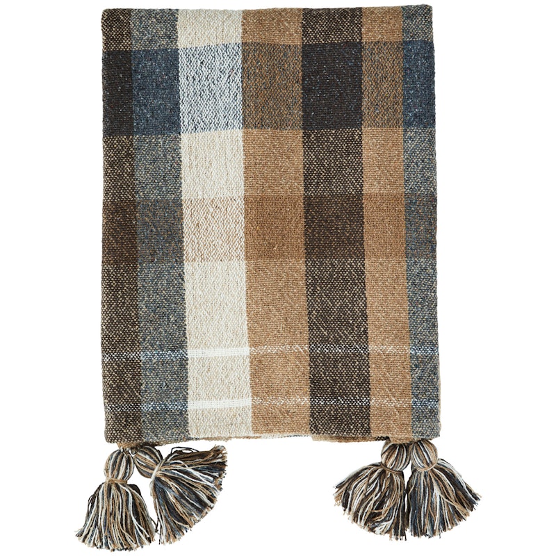 Plaid Gerecycleerd Katoen 125x175 cm, Camel