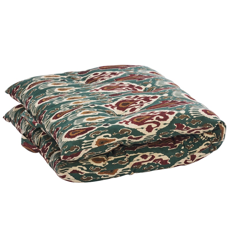 Printed cotton mattress Zitkussen 60x100 cm, Groen / Zand / Pumpkin