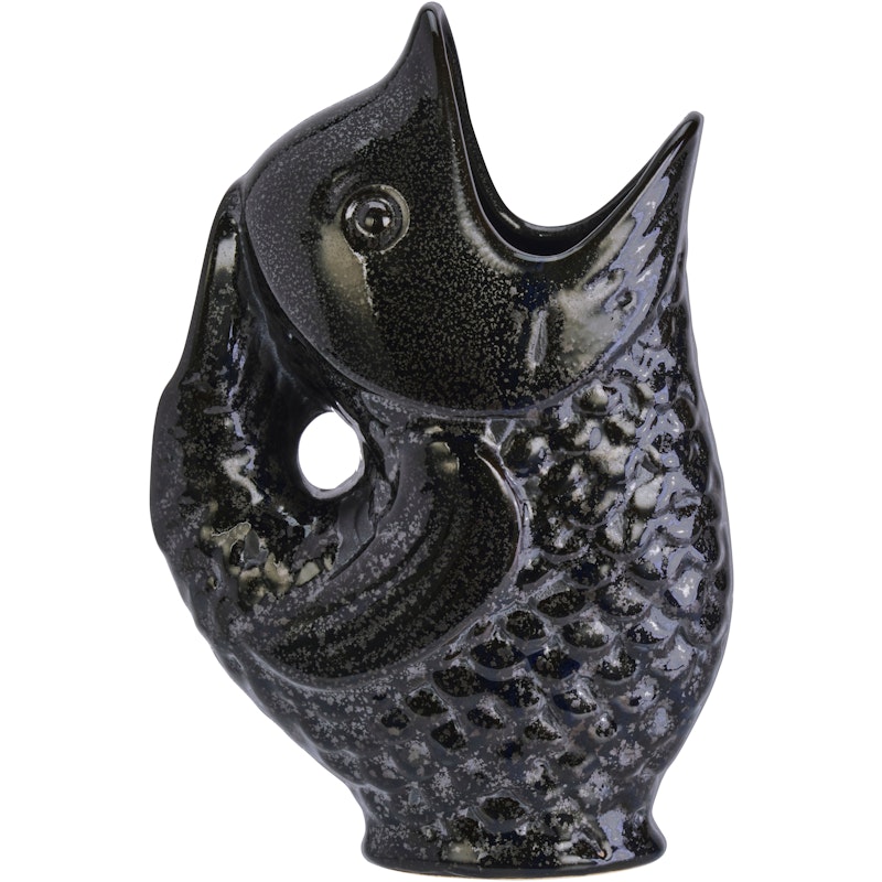 Stoneware fish Vaas, Zwart