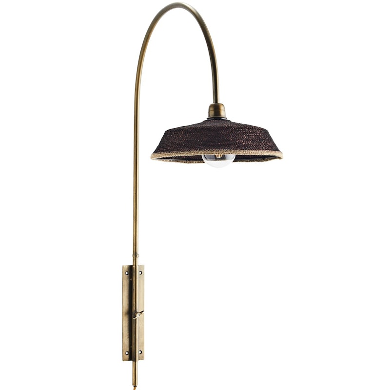 Wandlamp Antiek Messing/Zwart, 101 cm