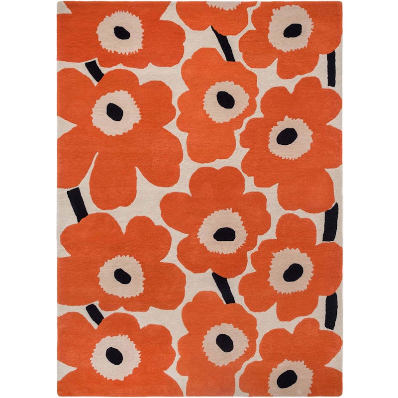 Marimekko Unikko Vloerkleed 170x240 cm, Oranje Rood