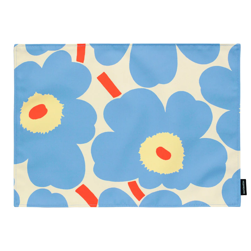 Pieni Piirto Unikko Placemat 35x40 cm, Gebroken Wit / It Blue