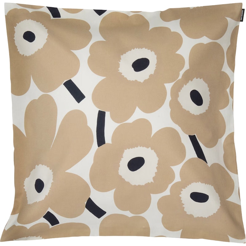 Pieni Unikko Kussenhoes 50x50 cm, Beige / Gebroken Wit / Donkerblauw