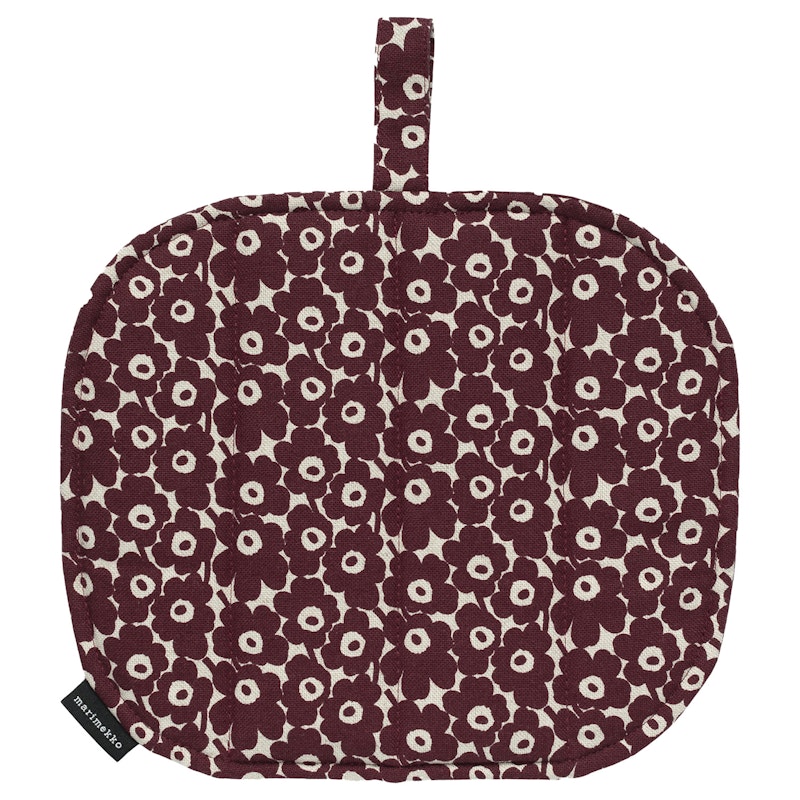 Pikkuinen Unikko Pannenlap 21,5x21,5 cm, Linnen/Wijnrood