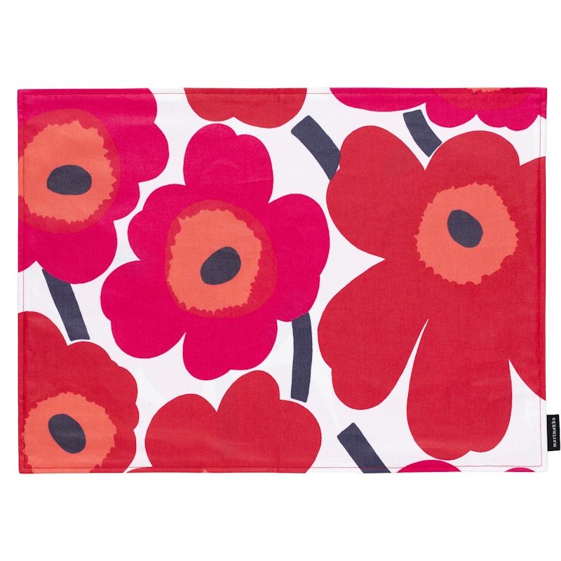 Pieni Unikko Placemat 35x40 cm, Wit / Rood