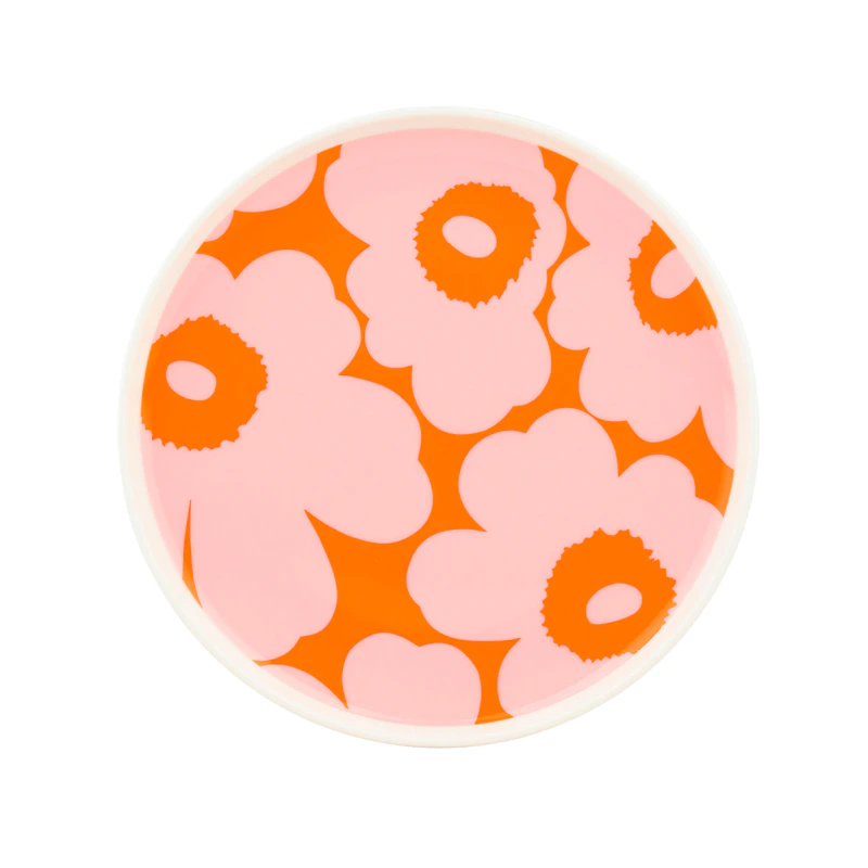 Oiva/Unikko Bord Ø20 cm, Roze / Oranje