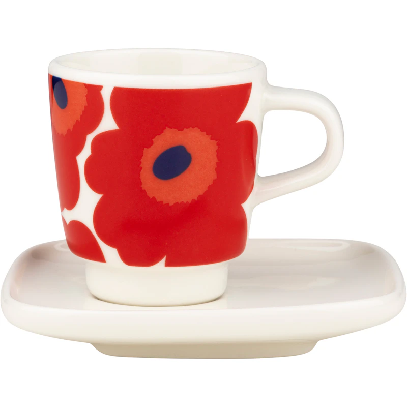 Unikko Espressokopje 5 cl, Wit / Blauw / Rood