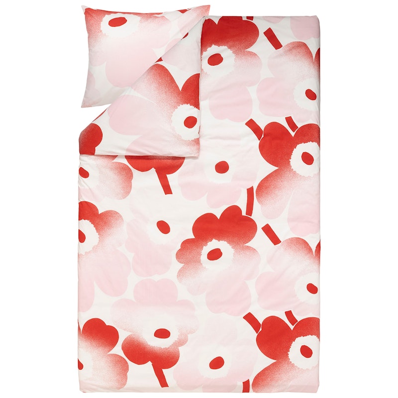 Unikko Häivähdys Dekbedset 150x210 cm + 50x60 cm, Roze / Rood