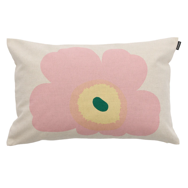 Unikko Kussenhoes 40x60 cm, Roze / Kastanjebruin / Lichtgeel