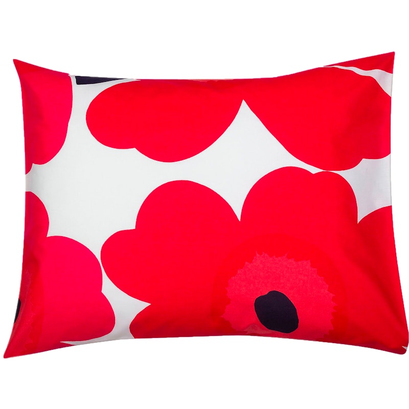 Unikko Kussensloop 50x60 cm, Wit / Rood