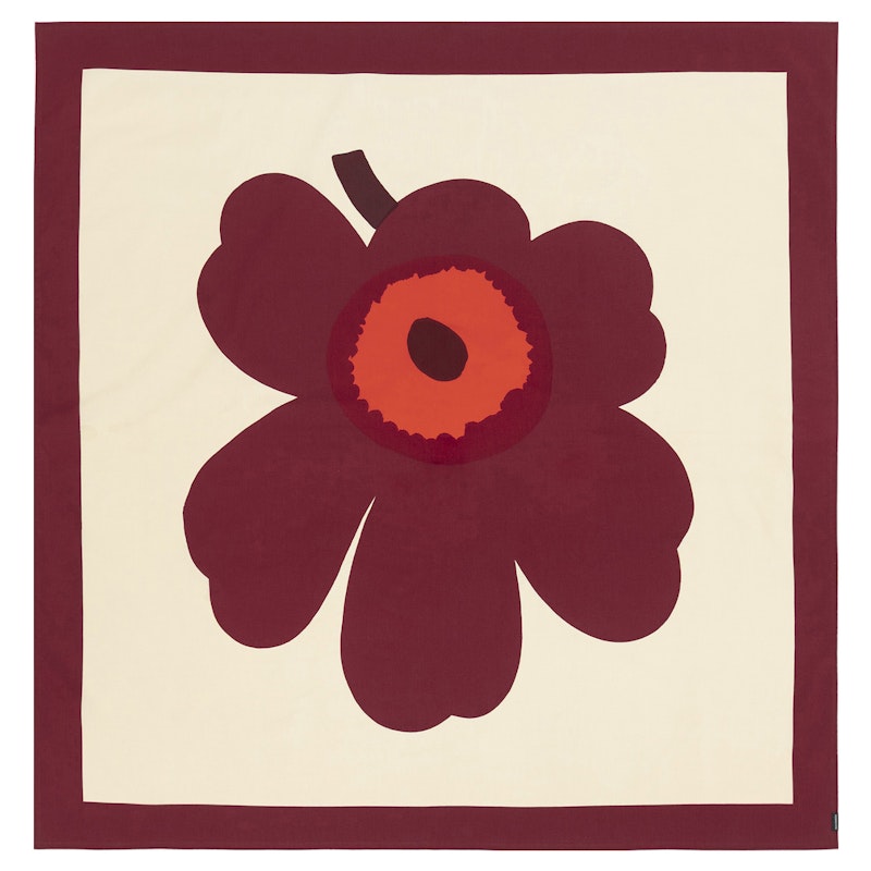 Unikko Tafelkleed, Vanille/Wijnrood