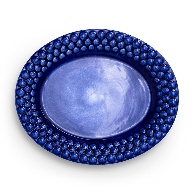 Bubbles Oval Plate 20 cm, Blue