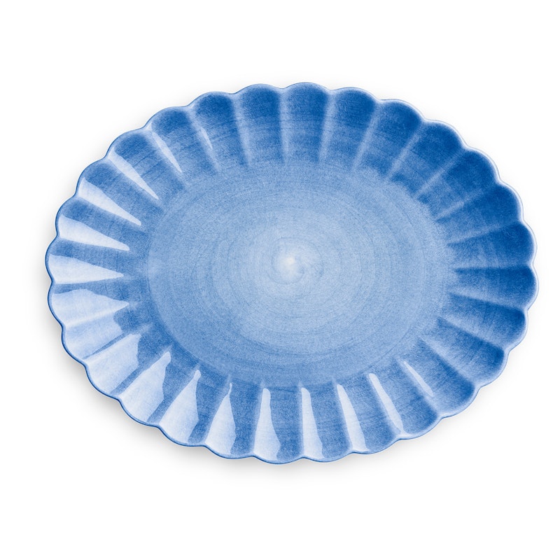 Oyster Schaal 35x30 cm, Lichtblauw