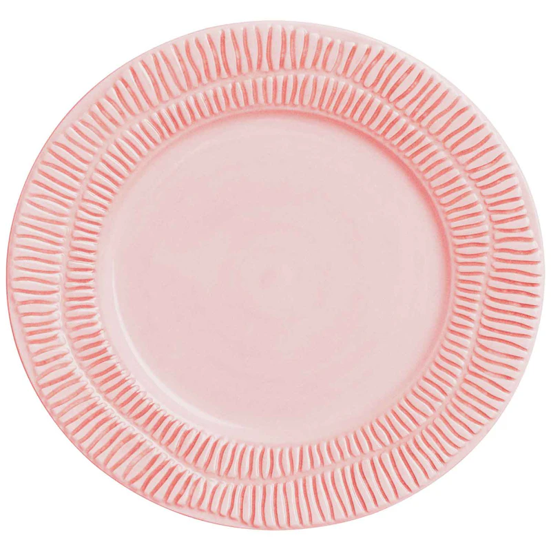 Stripes Bord, Licht roze 20 cm
