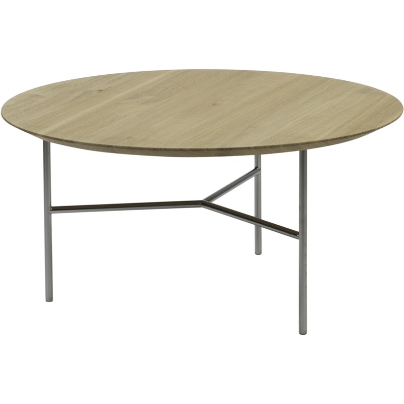 Tribeca Salontafel Gelakt Eiken / Satijn Verchroomd Staal, 80 cm