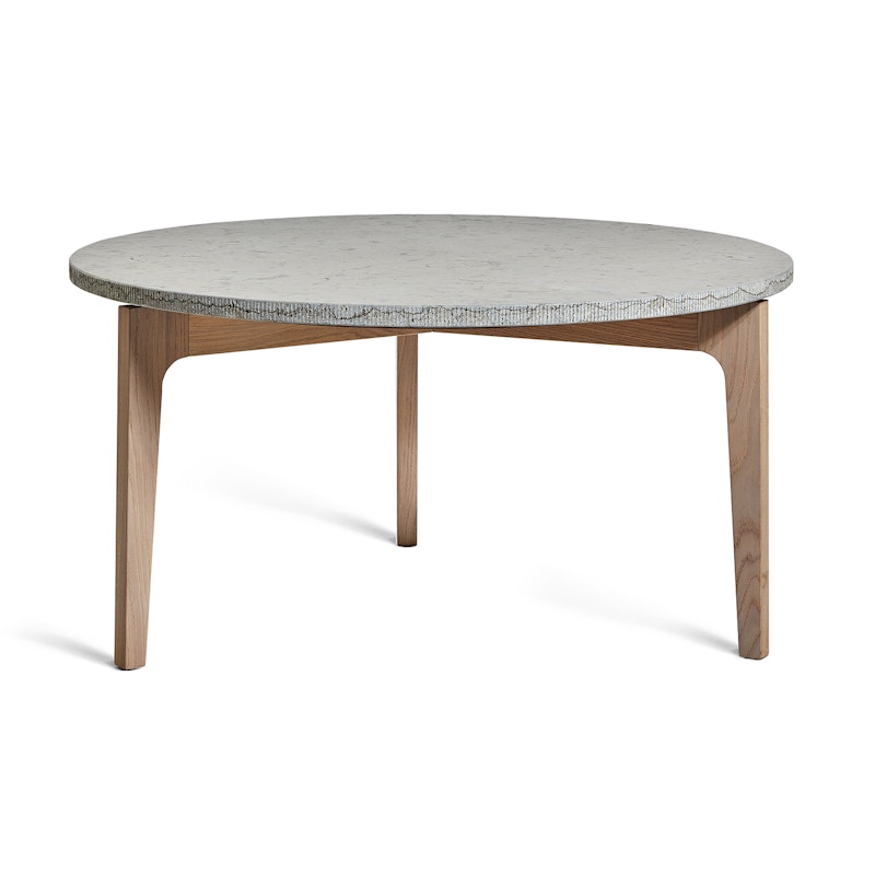 Höllviken Salontafel Ø80x41 cm, Wit Gepigmenteerd Eiken/Kalksteen