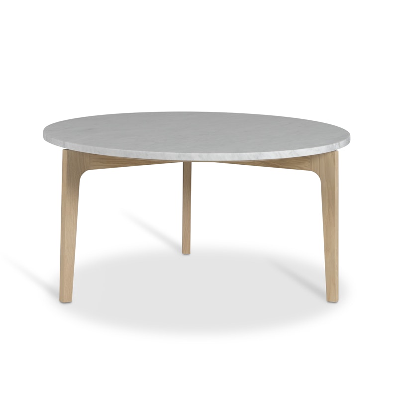 Höllviken Salontafel Ø80x41 cm, Wit Gepigmenteerd Eiken/Carrara Marmer