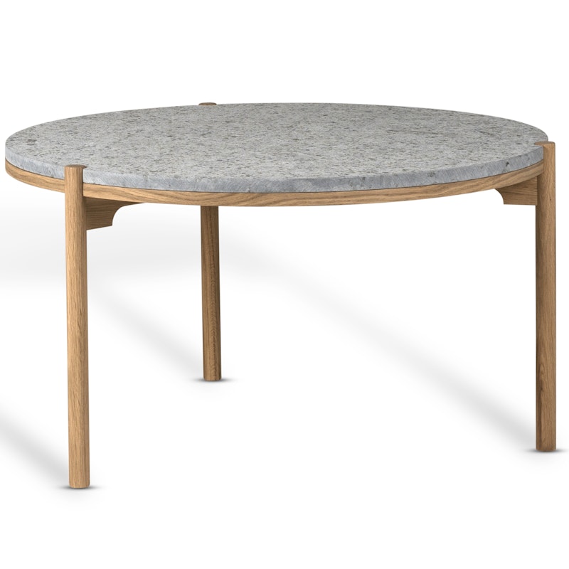 Dondo Salontafel, Limestone Eiken / Kalksteen, Ø80 cm