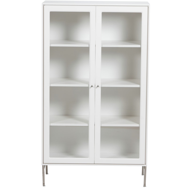 Volt Kast Glazen Deur Wit, 75x32x130 cm