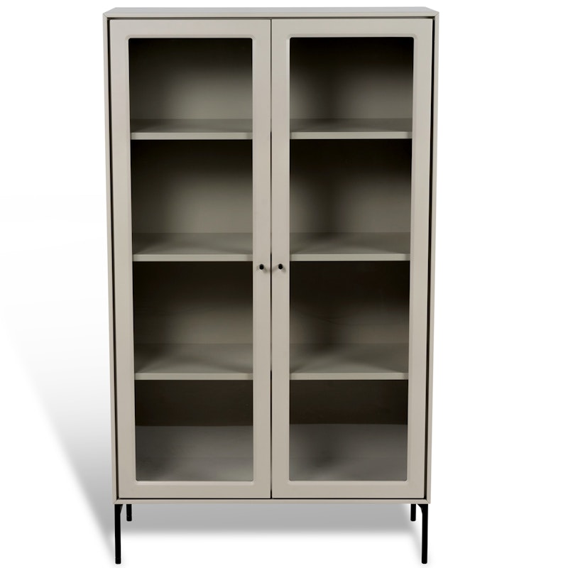 Volt Kast Glazen Deur 130 cm, Beige/Zwart