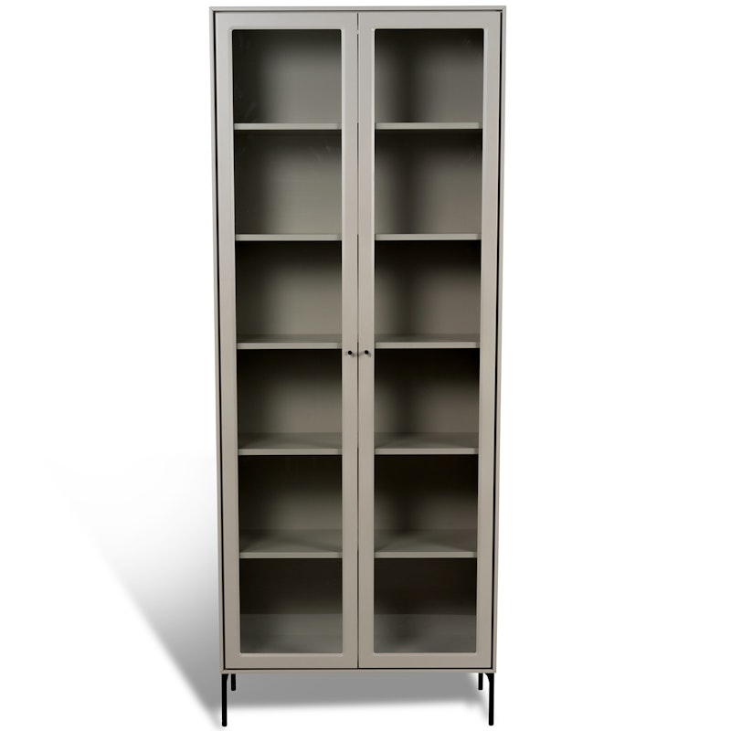 Volt Kast Glazen Deur 190 cm, Beige/Zwart