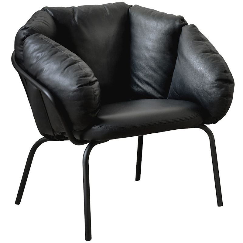 Same Easy Fauteuil, Zwart Leer / Zwart