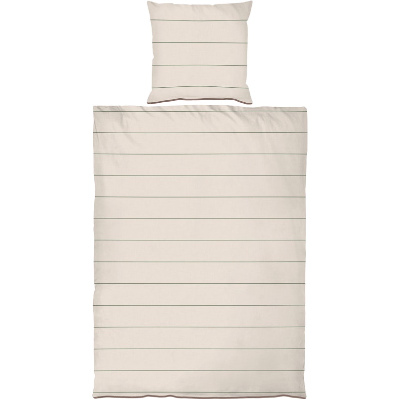 Align Dekbedovertrekset 140x220 + 60x63 cm, Zand / Pine Green