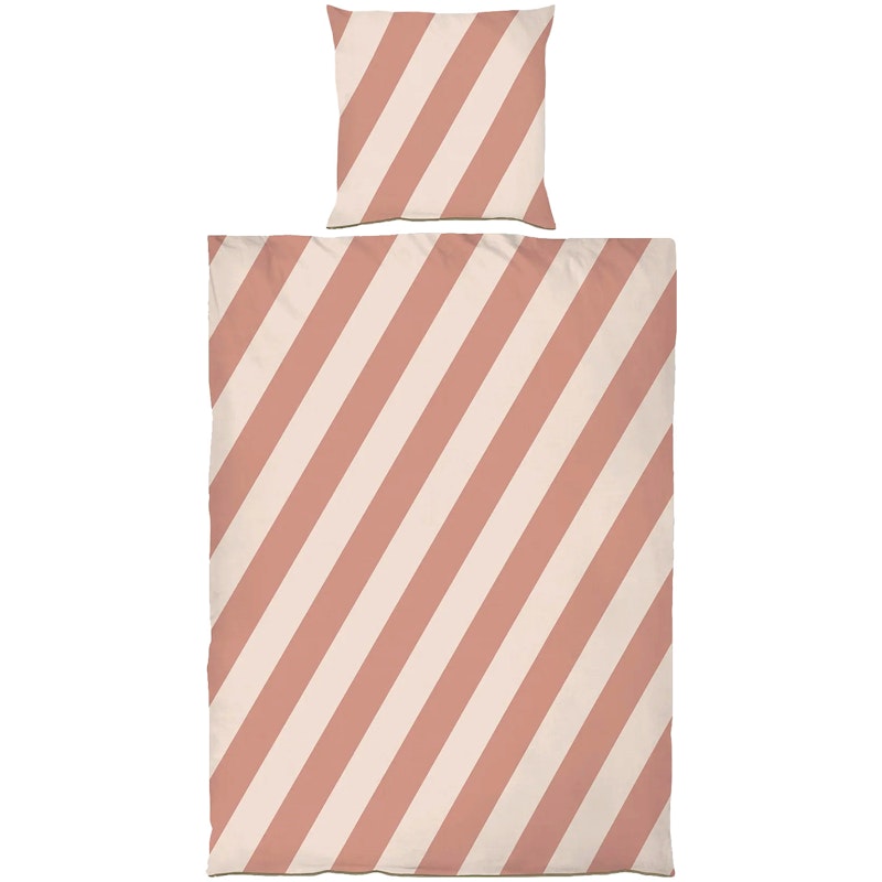 Diagonal Dekbedovertrekset 140x220 + 60x63 cm, Zand / Brick