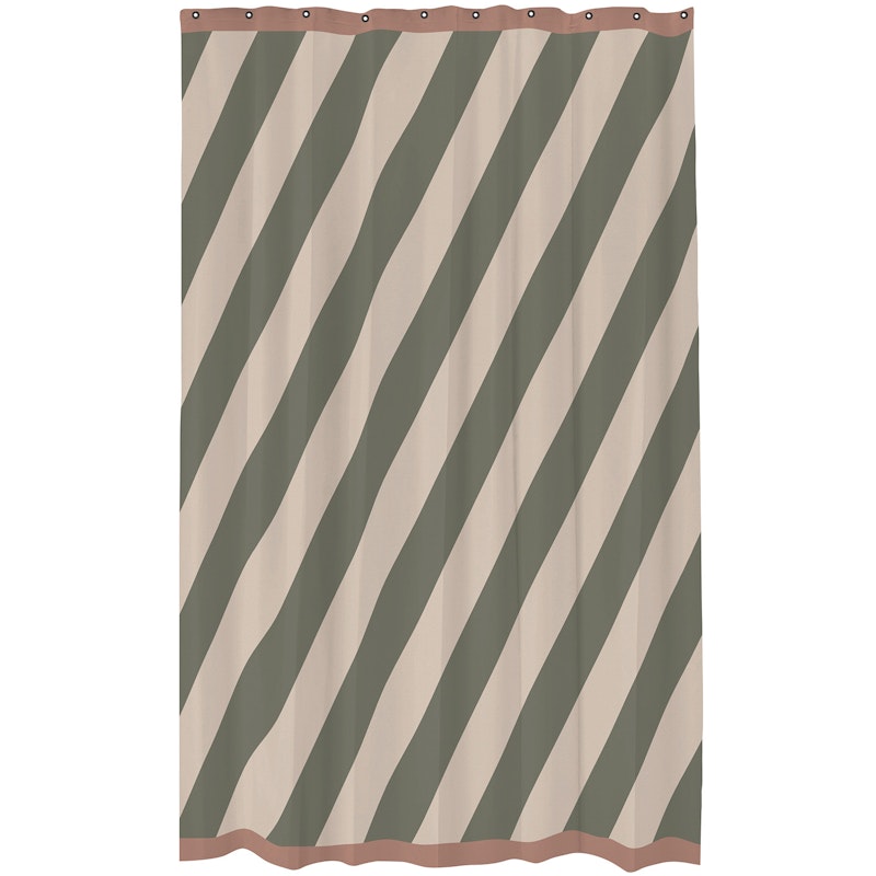 Diagonal Douchegordijn 150x200 cm, Olijfgroen