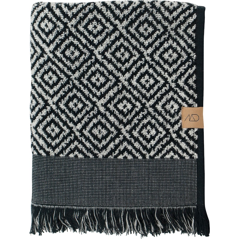 Morocco Badhanddoek 70x135 cm, Zwart / Wit