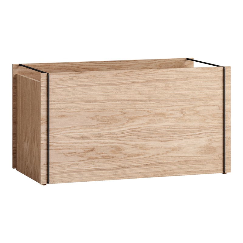 Opbergbox 30x60 cm, Zwart / Eiken